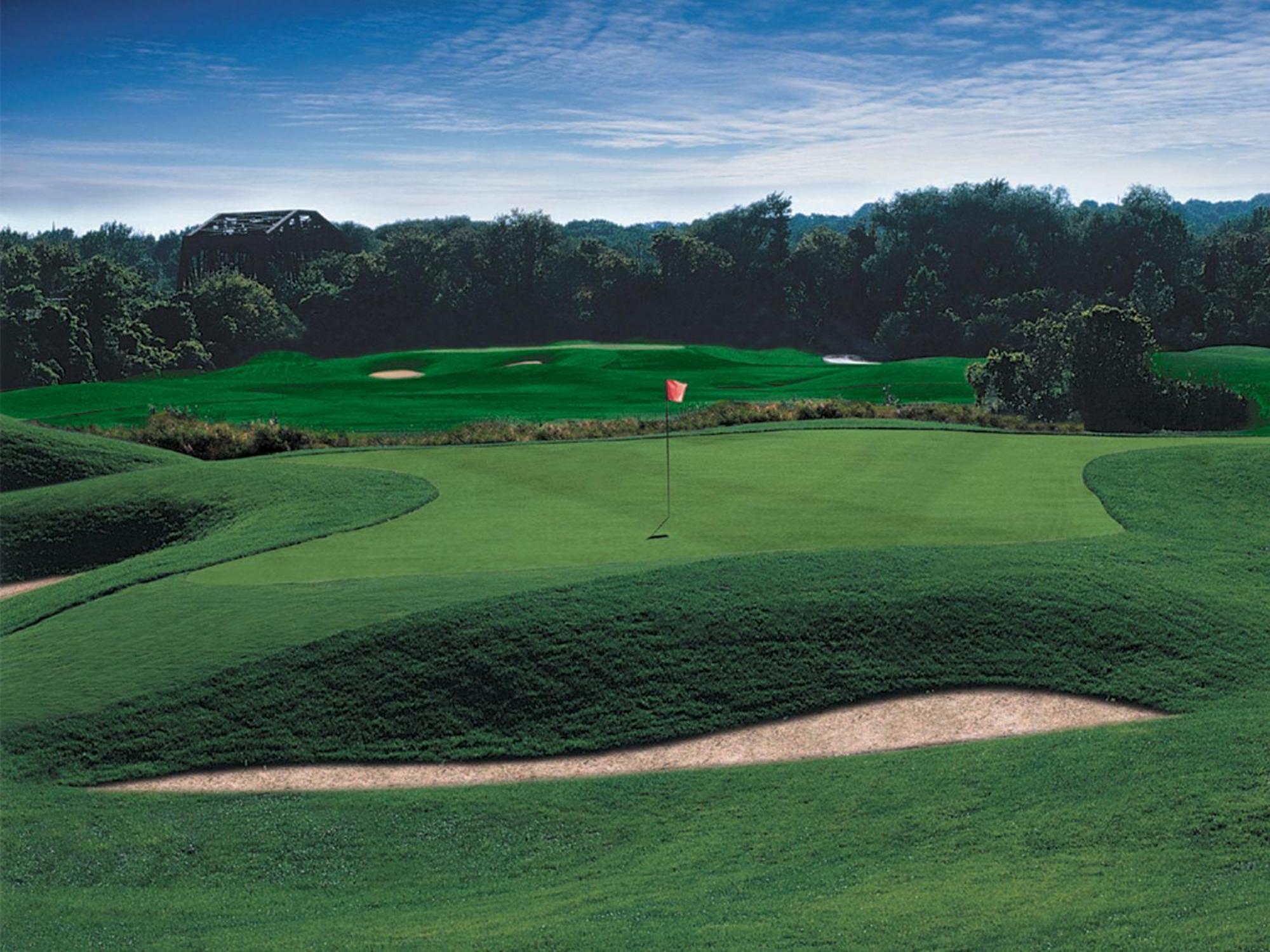 White Oaks Conference & Resort Spa Niagara-on-the-Lake Exteriör bild The 18th green at the 2007 PGA Championship